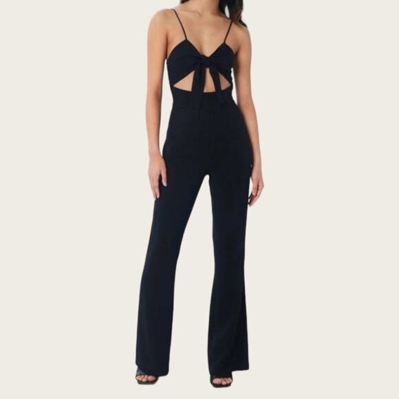 NWT | Lita by Ciara | Tie Front Jumpsuit | Black | Small - Picture 1 of 16